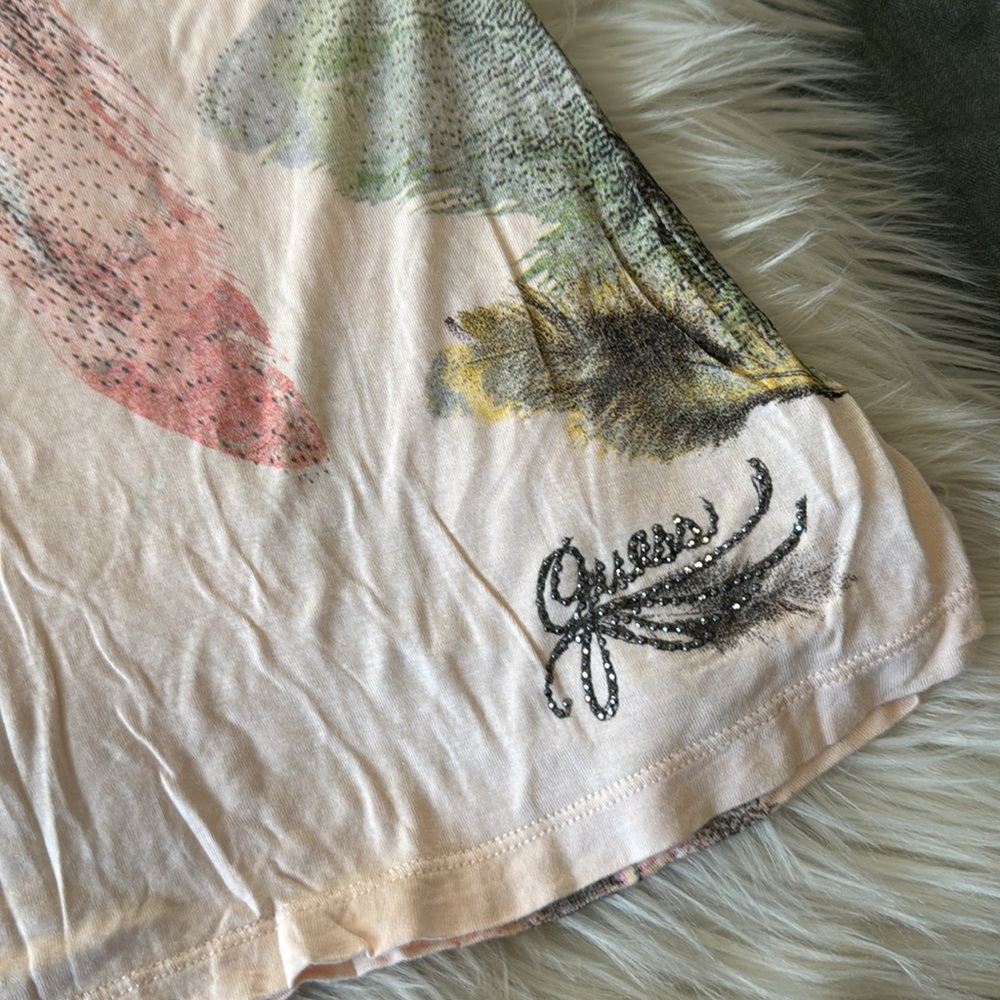 G U E S S Vintage Y2k Feather Boho Tank View 3